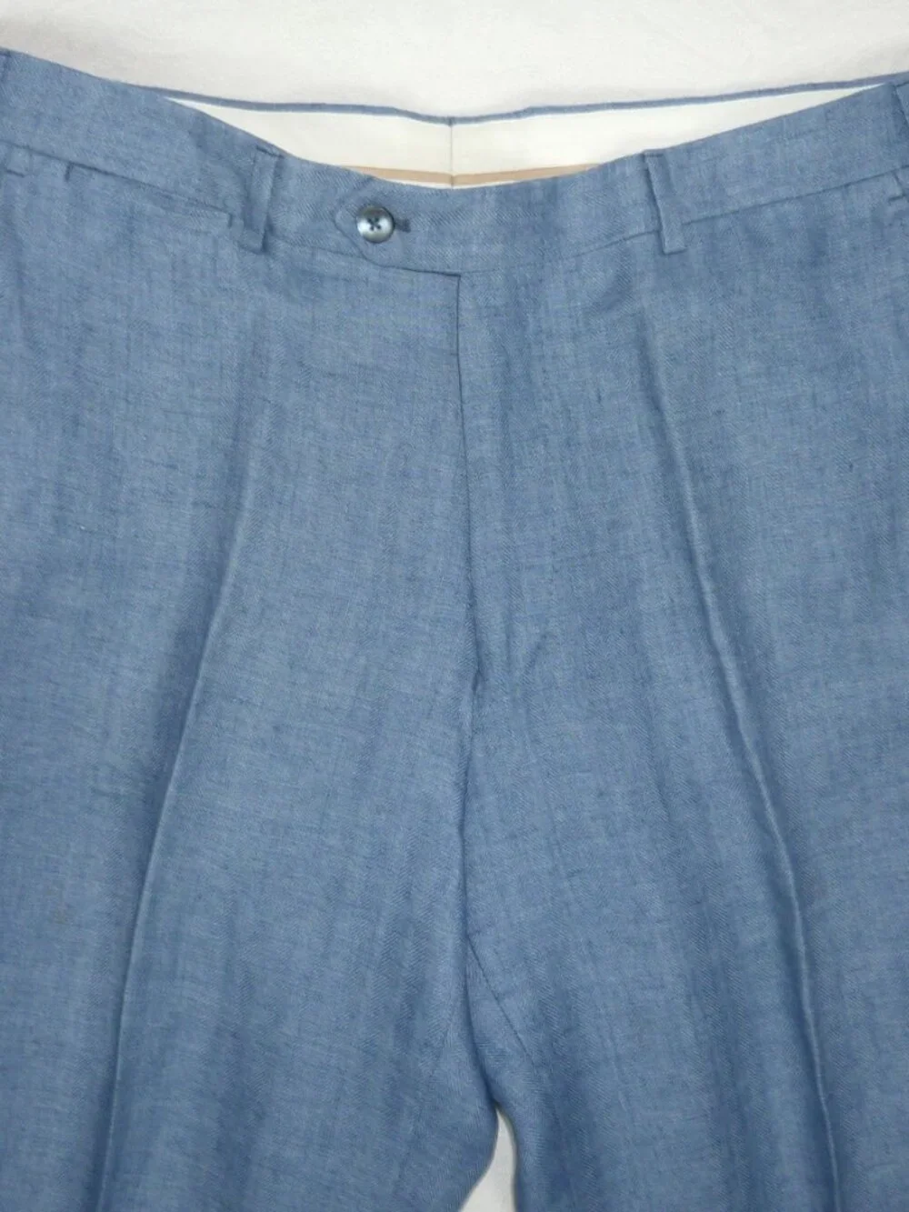 MADE IN Capri ITALY Men's 34 FINE BLUE LINEN PANTS 34/31 Italian Luxury Trousers